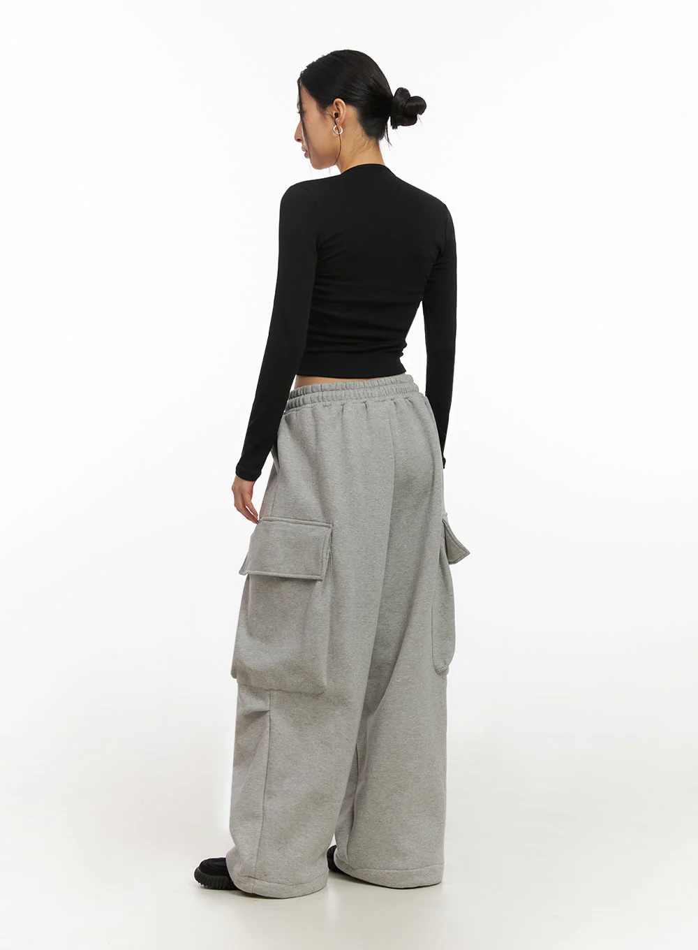 Warm Wide-Leg Cargo Sweatpants ID431 - Image 9