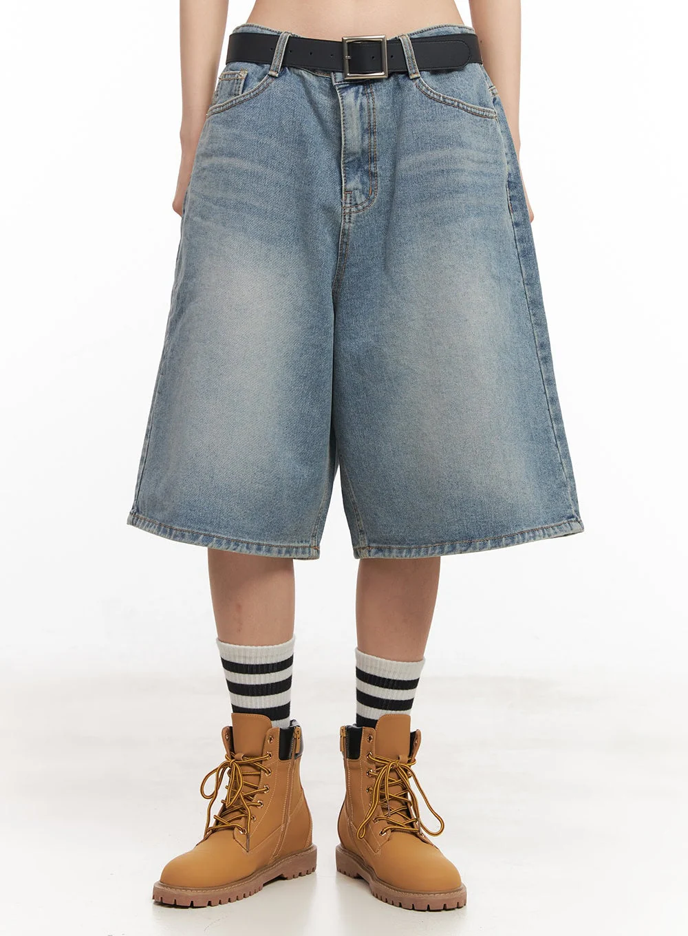Washed Baggy Jorts IY529 - Image 2