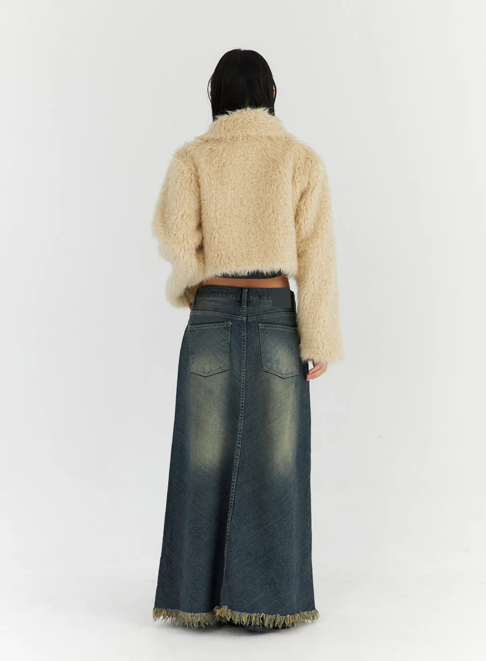 Washed Denim Maxi Skirt CN314 - Image 7