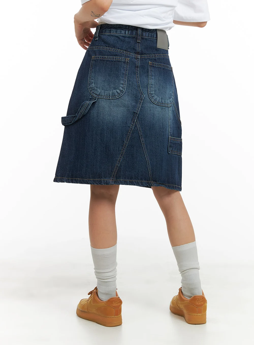 Washed Denim Midi Skirt CA404 - Image 7