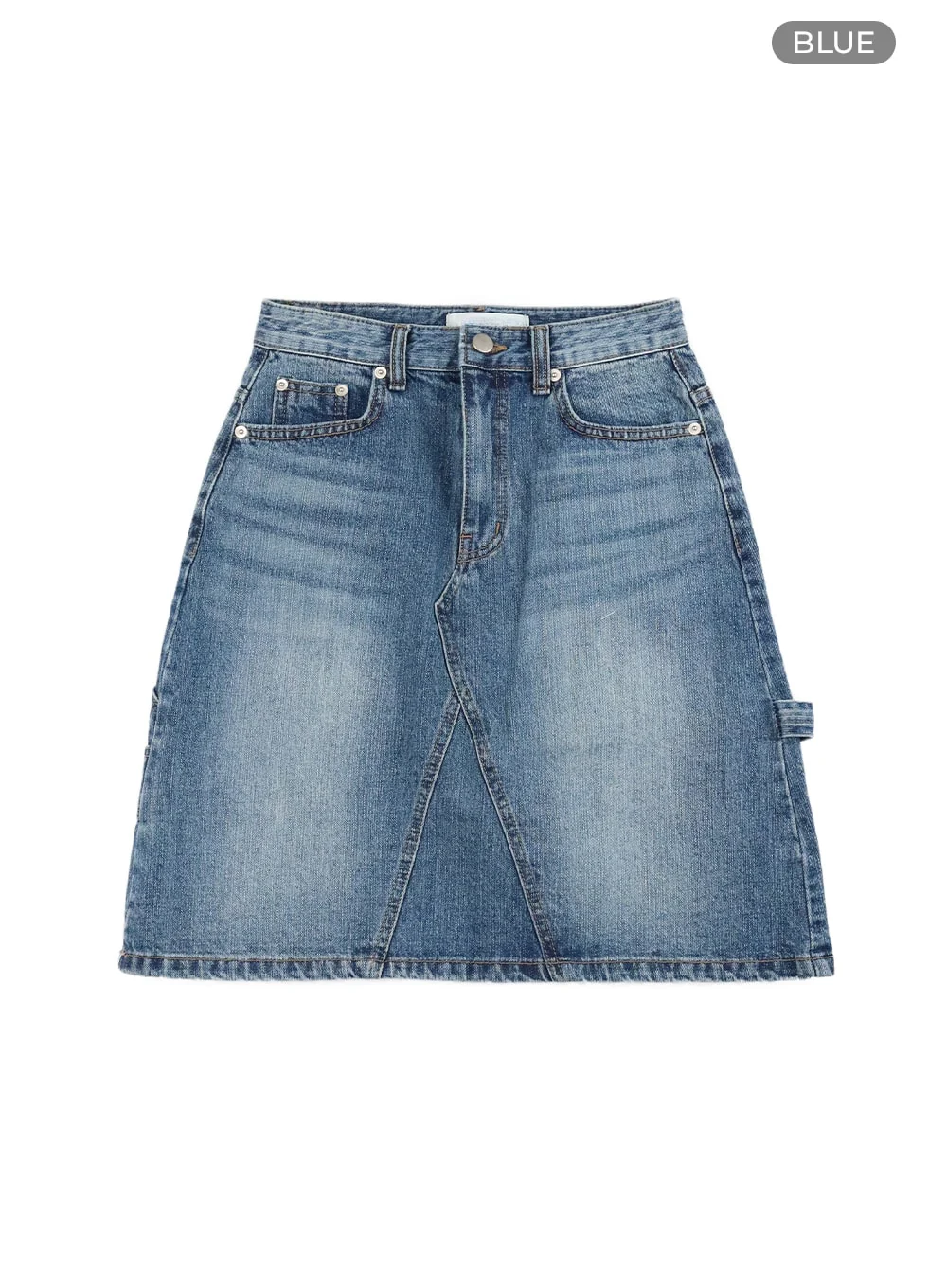 Washed Denim Midi Skirt CA404 - Image 9