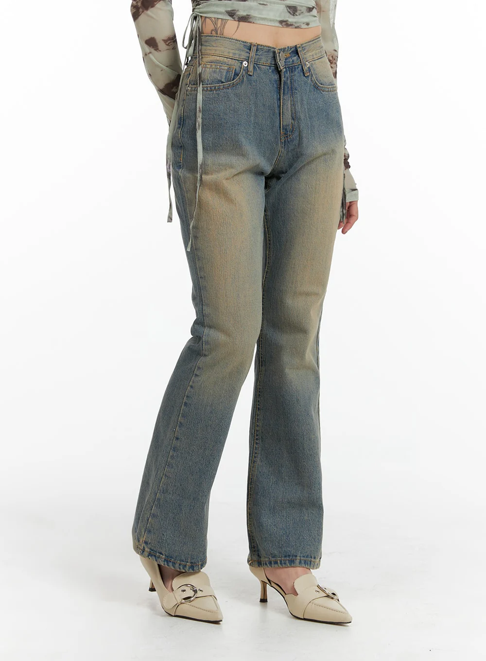 Washed Flared Jeans IF426 - Image 2