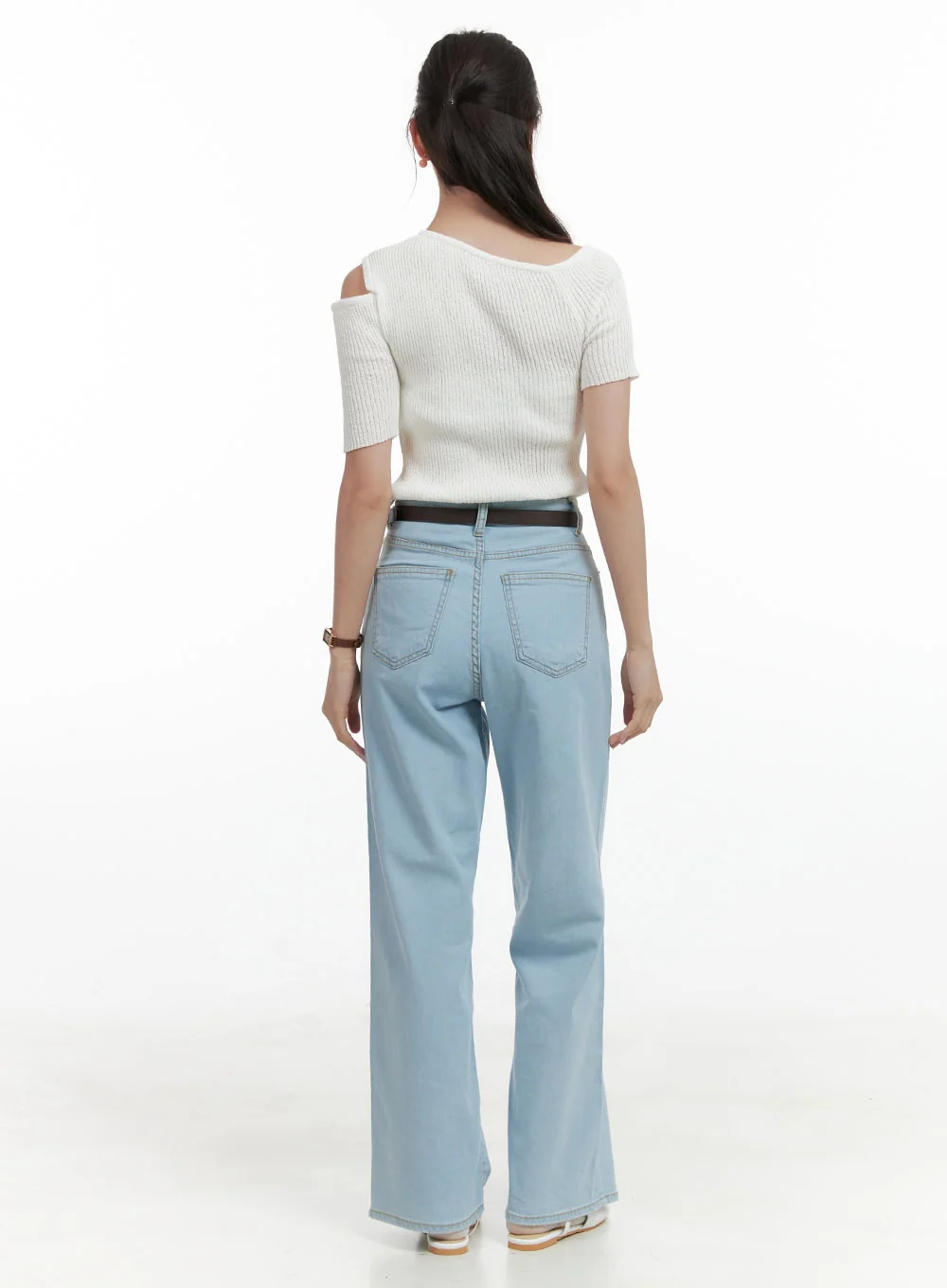 Washed Low Rise Loose Straight Jeans OL416 - Image 5