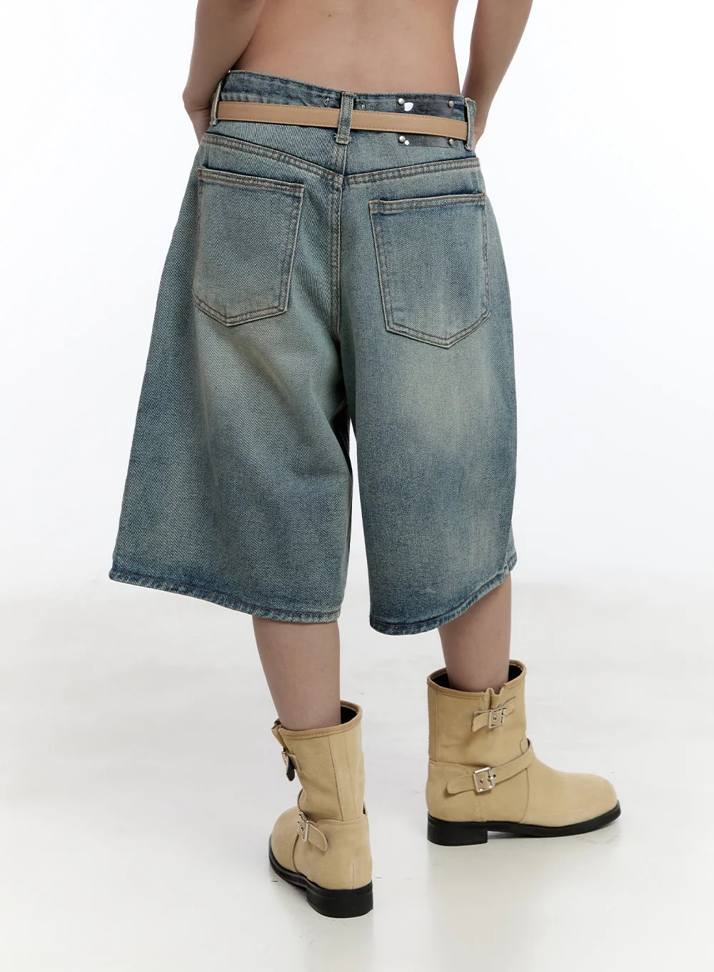 Washed Midi Baggy Jorts CY530 - Image 7
