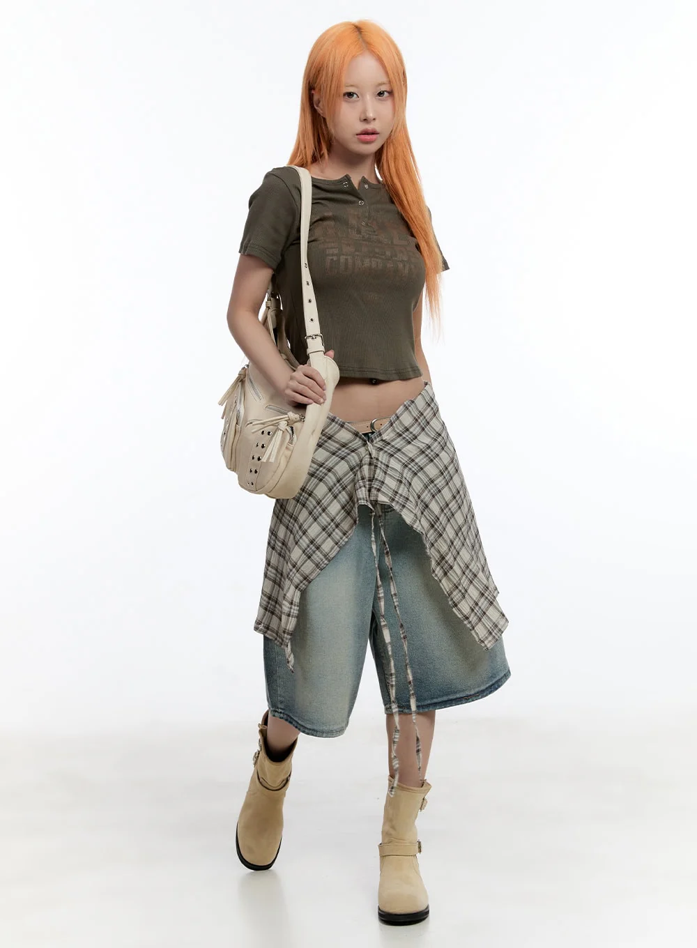 Washed Midi Baggy Jorts CY530 - Image 8