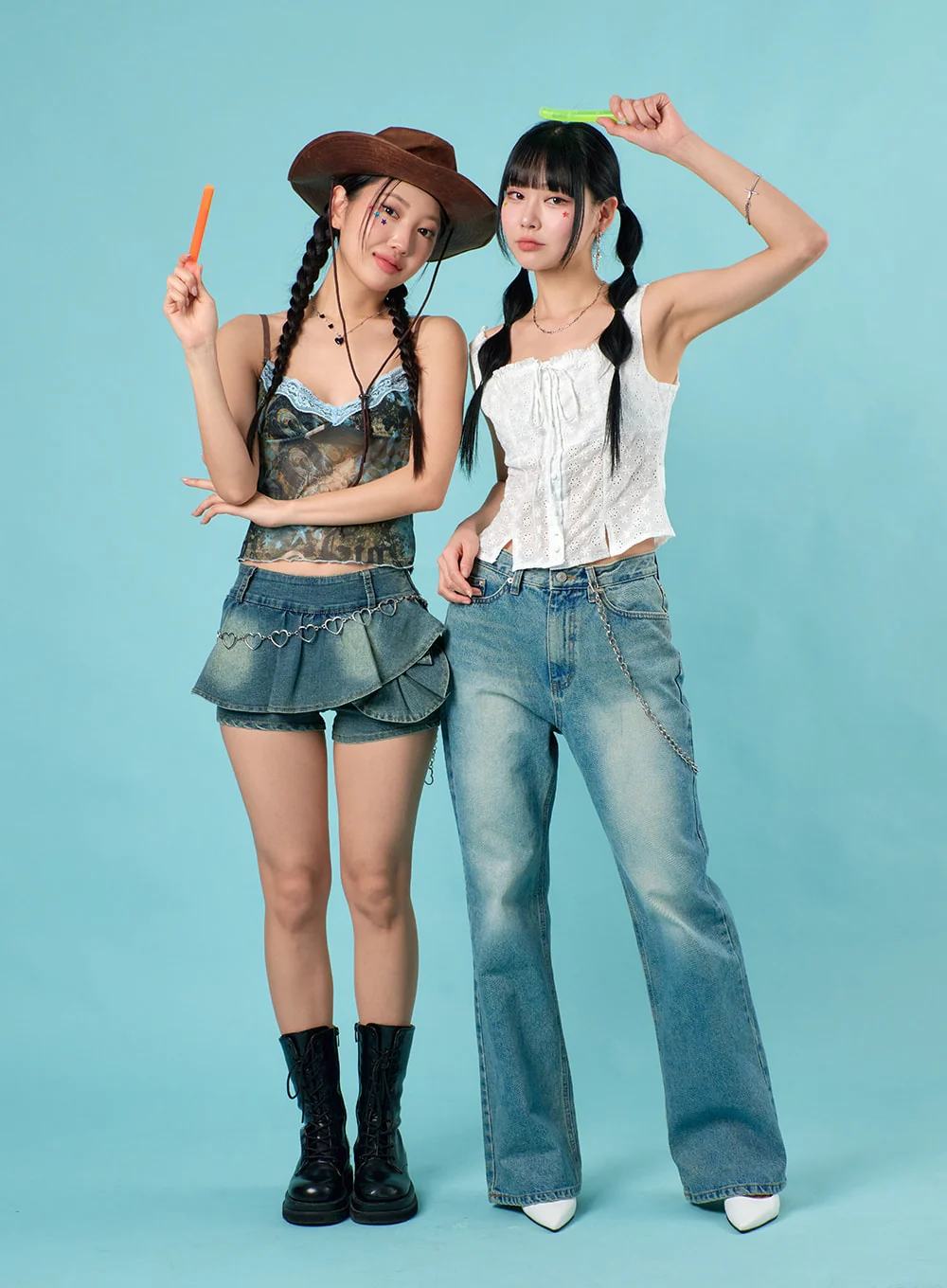 Washed Straight Leg Bootcuts Jeans IJ430 - Image 3