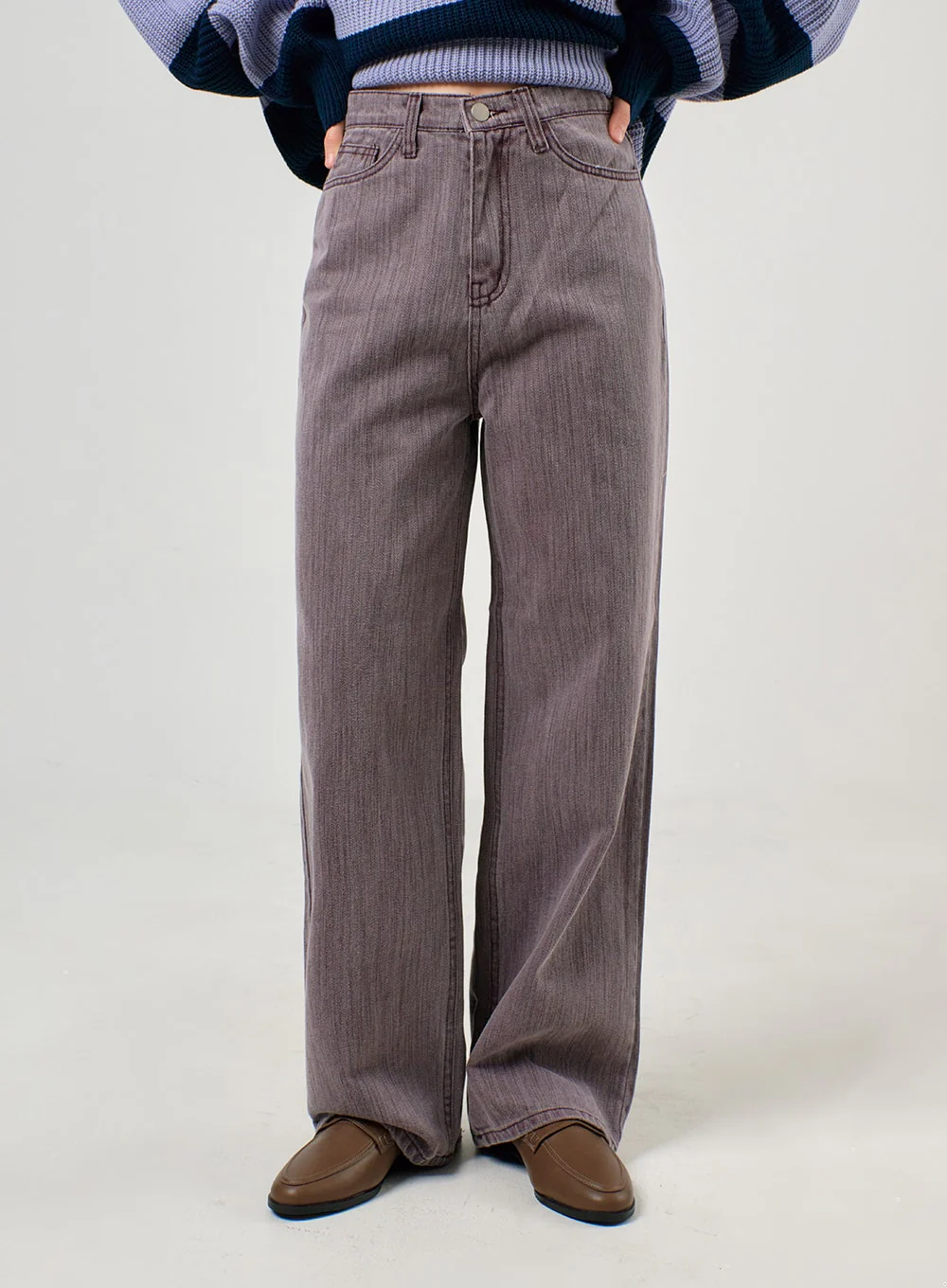 Washed Straight Leg Pants OF405 - Image 2