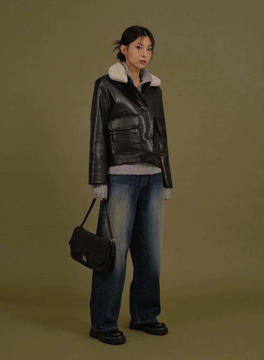 Washed Wide Denim Pants - Image 2