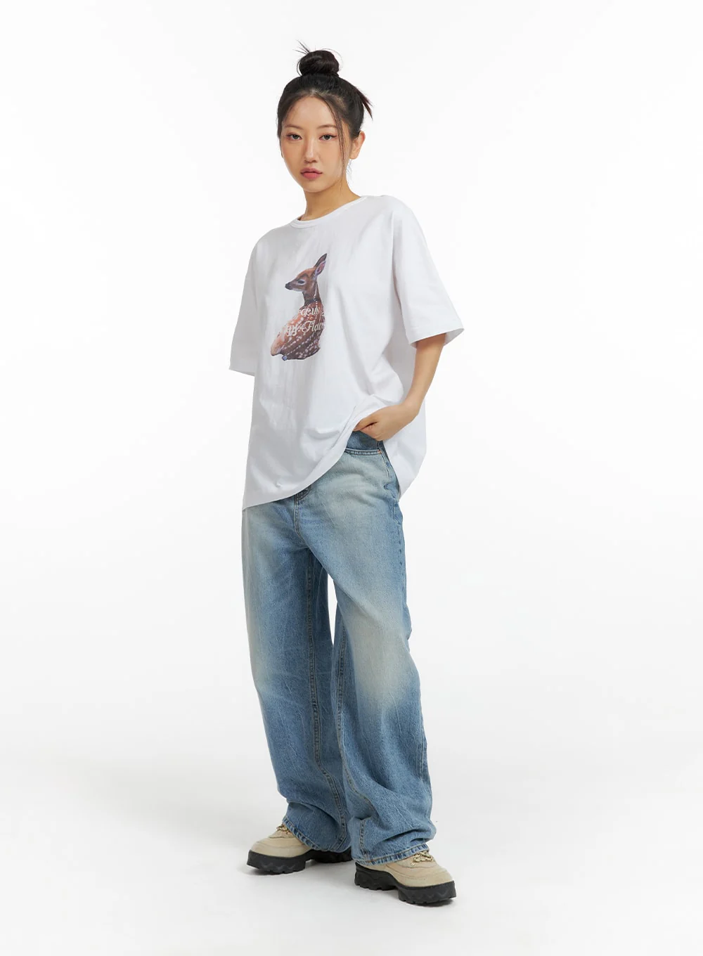 Washed Wide-Leg Jeans CF419 - Image 2