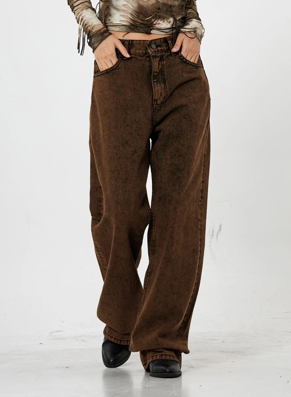 Washing Wide Jeans Unisex CS21 - Image 2