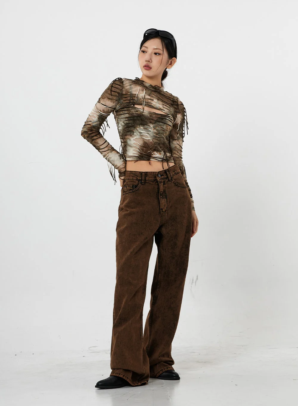 Washing Wide Jeans Unisex CS21 - Image 3