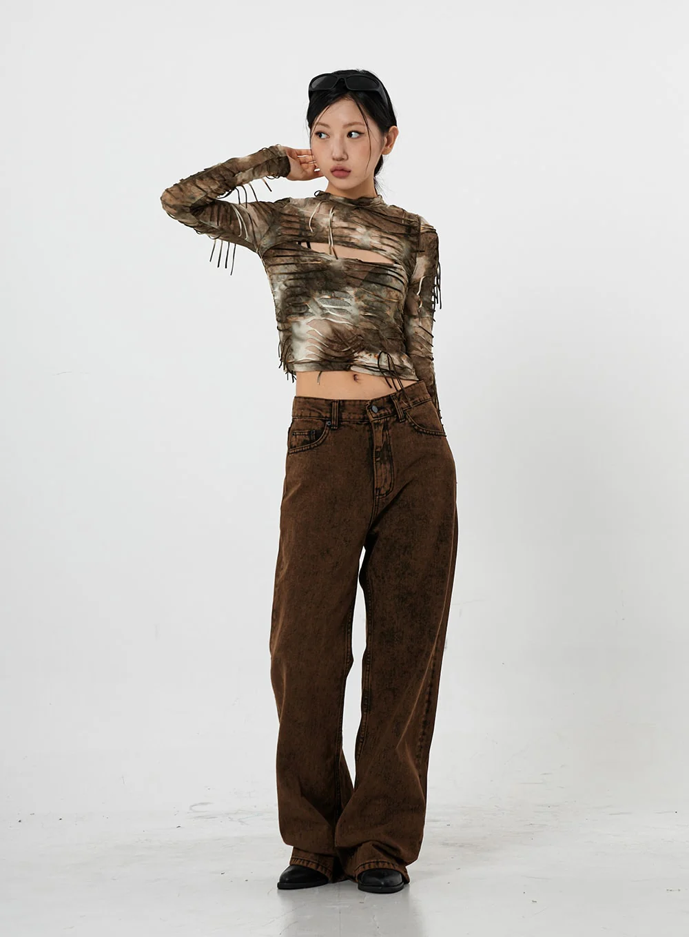 Washing Wide Jeans Unisex CS21 - Image 4