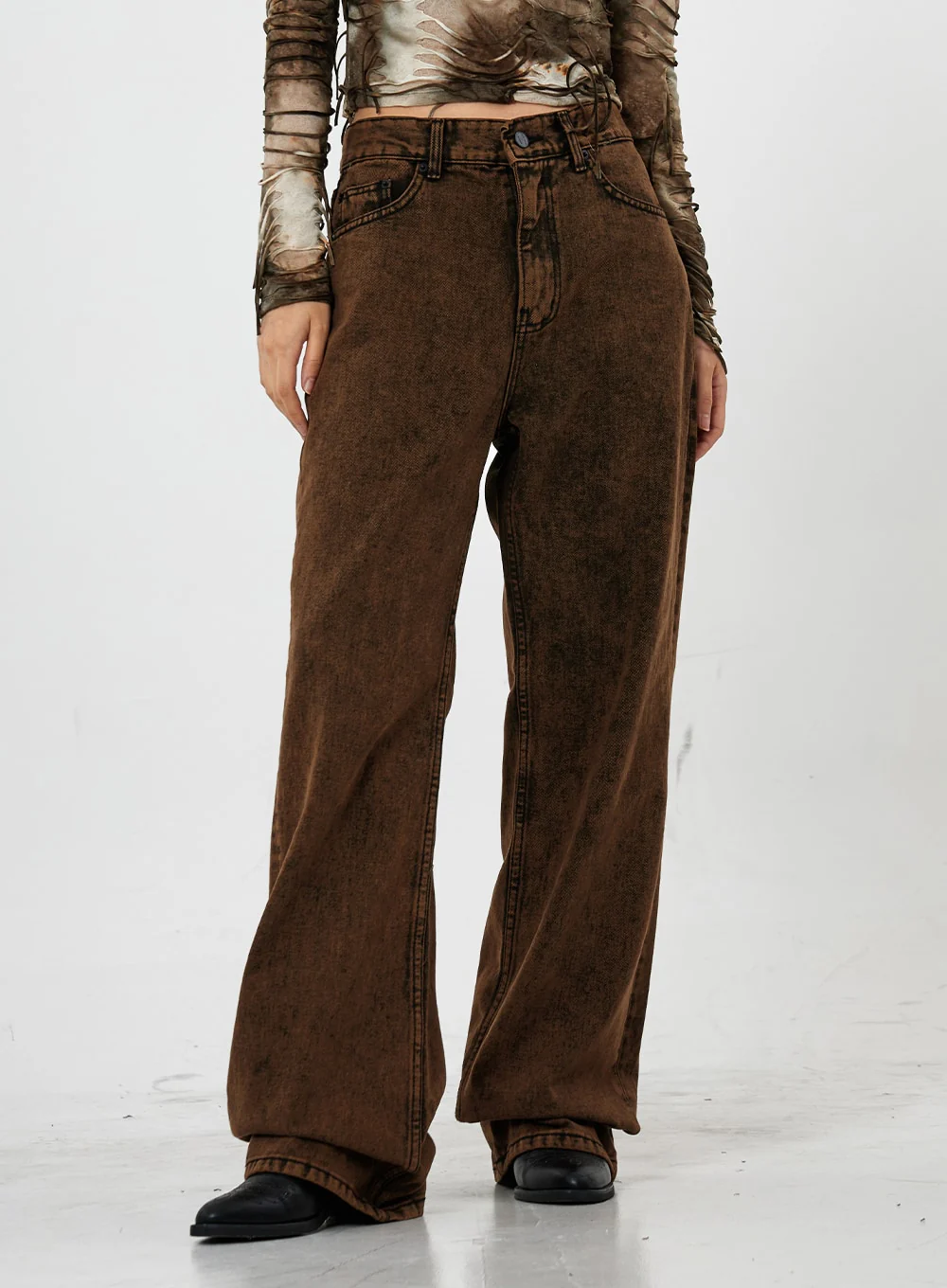 Washing Wide Jeans Unisex CS21 - Image 9