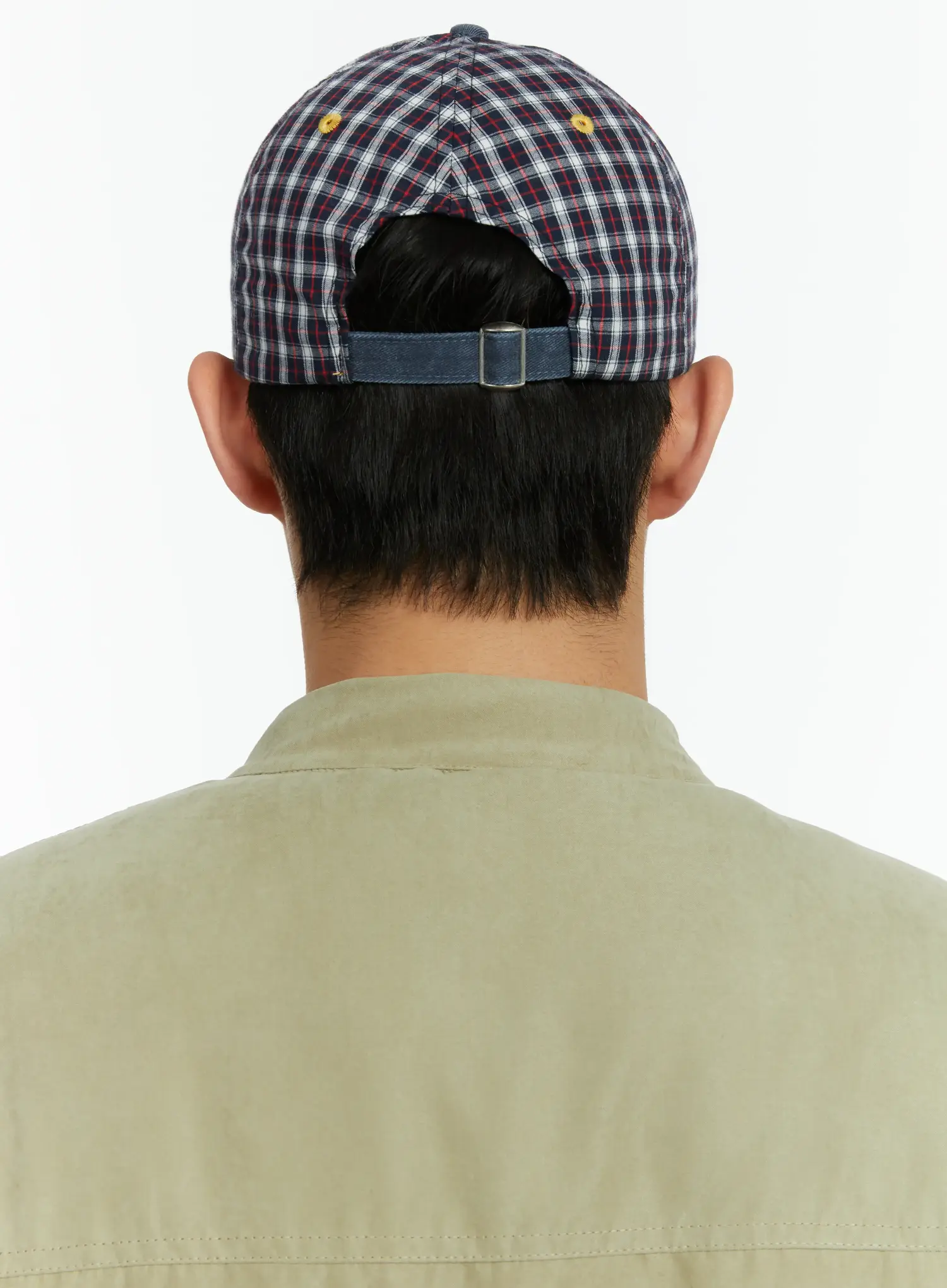 "Weekend Moment" Embroidered Denim Plaid Baseball Cap IF511 - Image 6