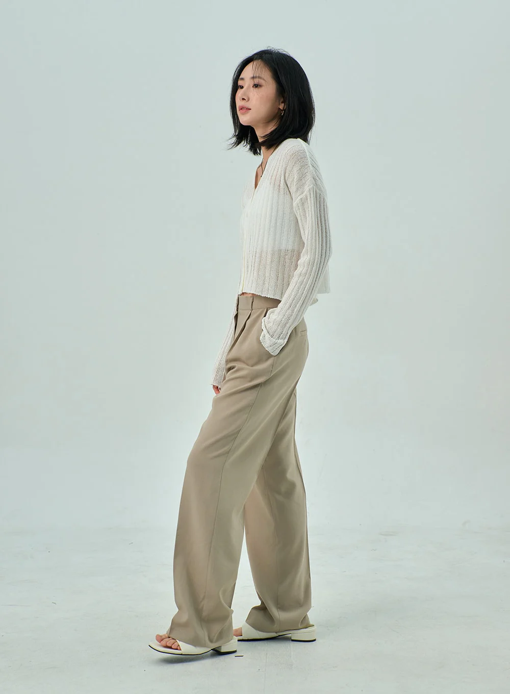 Wide Basic Tailored Pants OY310 - Image 2
