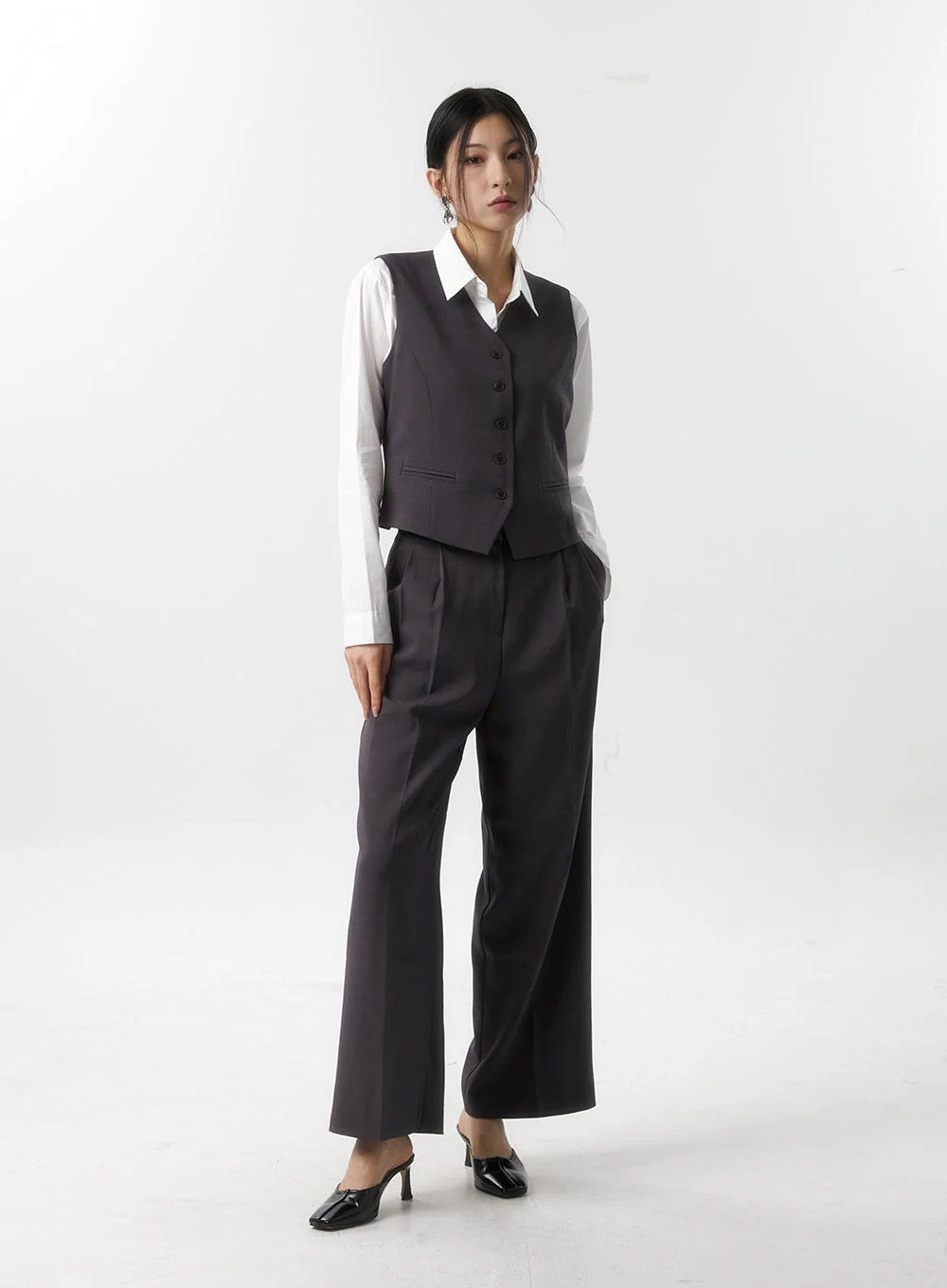 Wide Fit Tailored Pants IS315 - Image 3