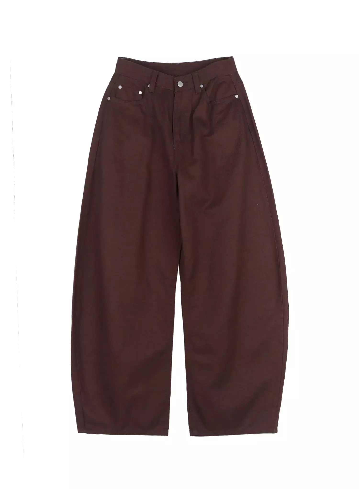 Wide-Leg Brown Cotton Pants IL531 - Image 20