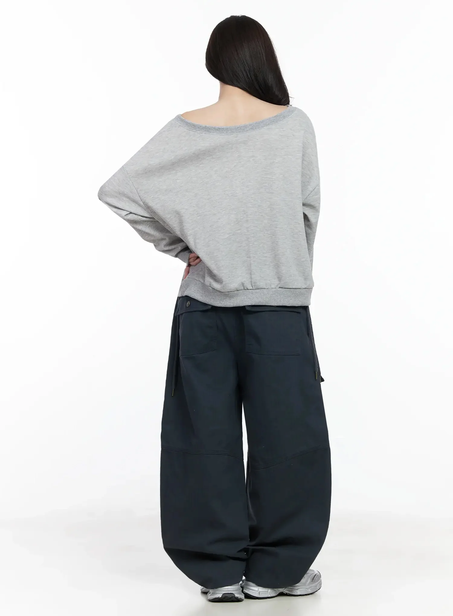 Wide Leg Cargo Pants IJ528 - Image 8