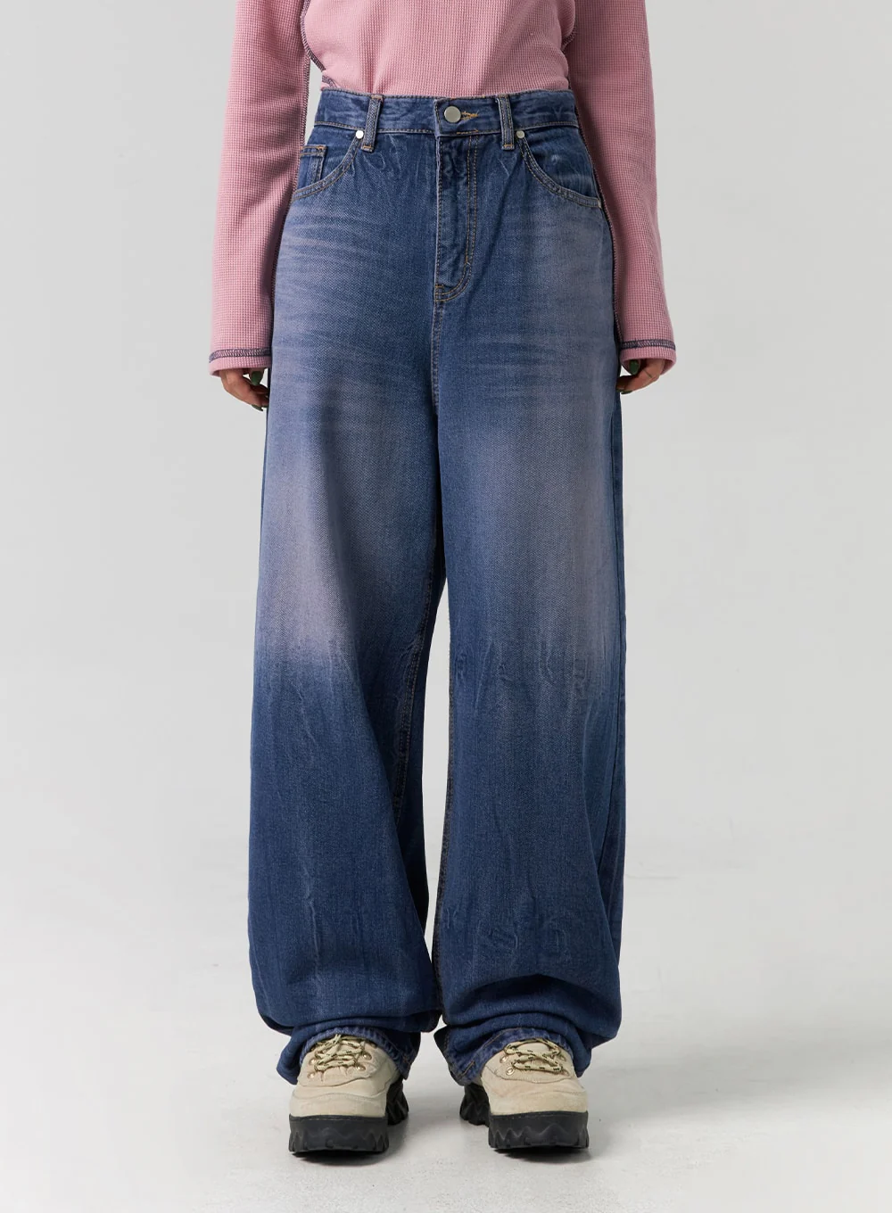 Wide Leg Cotton Jeans CG331 - Image 2