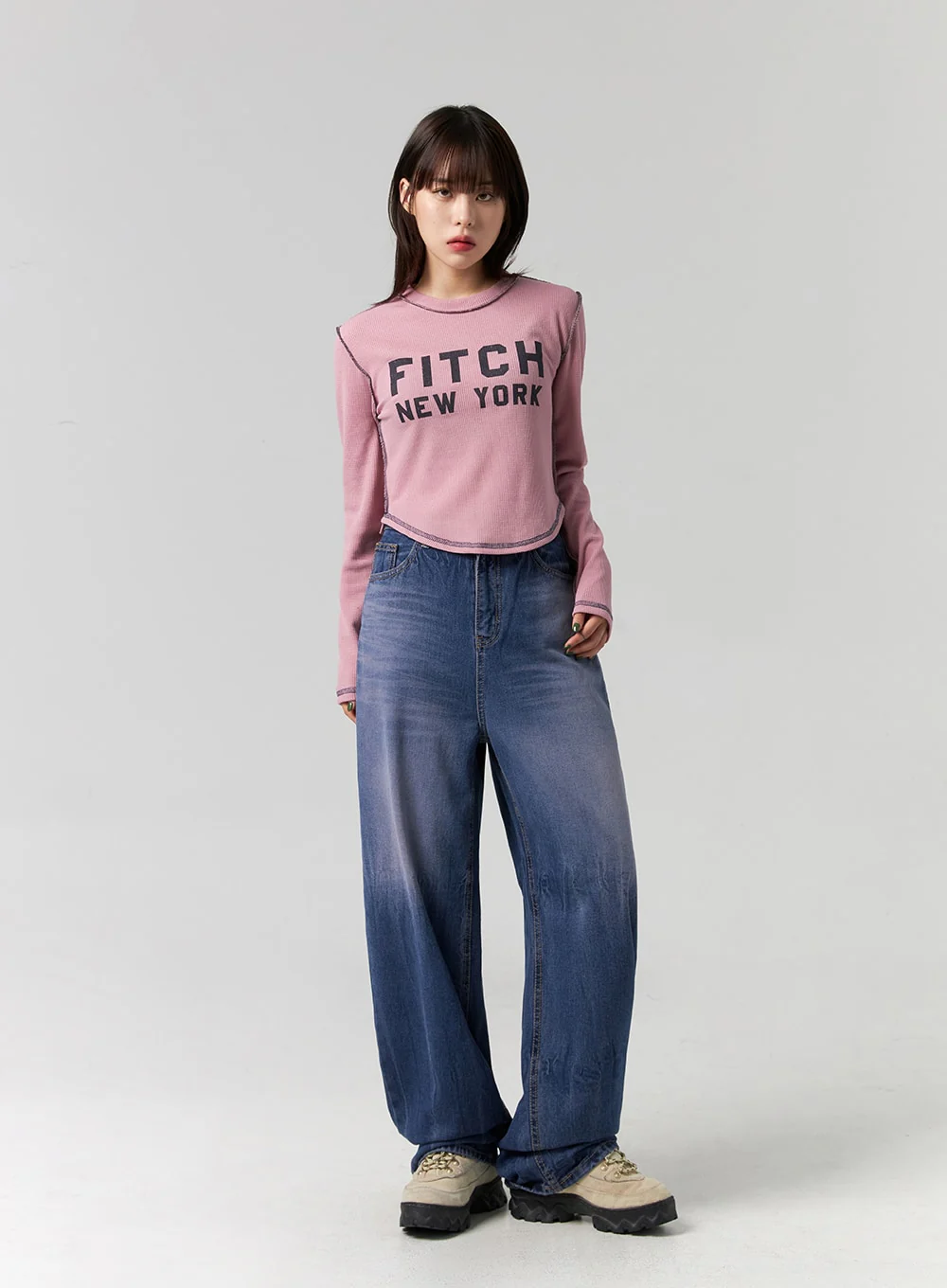 Wide Leg Cotton Jeans CG331 - Image 4