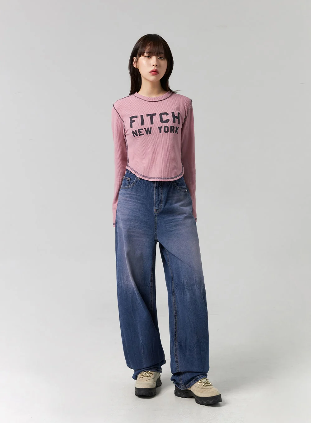 Wide Leg Cotton Jeans CG331 - Image 8
