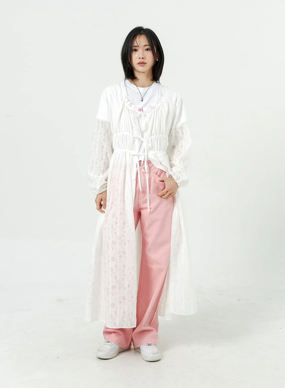 Wide Leg Cotton Pants OM313 - Image 10