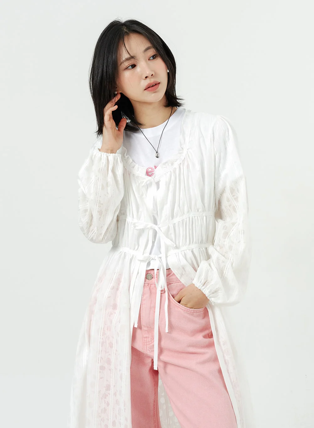 Wide Leg Cotton Pants OM313 - Image 9