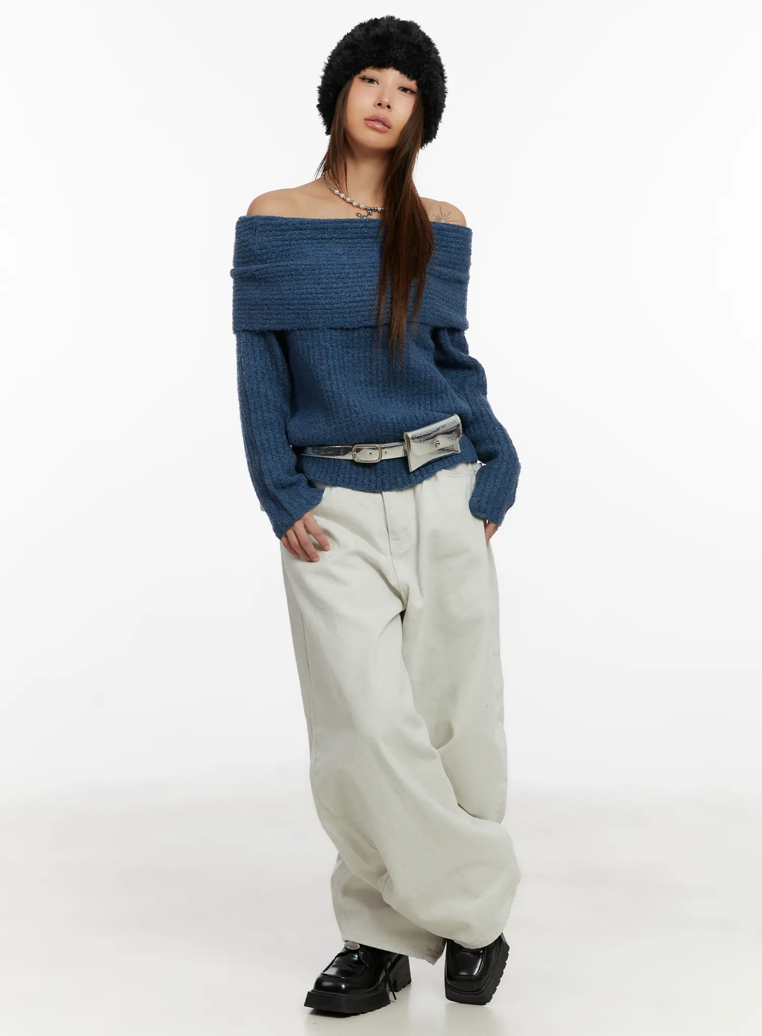 Wide Leg Cotton Pants with Belt Detail CD517 - Image 4