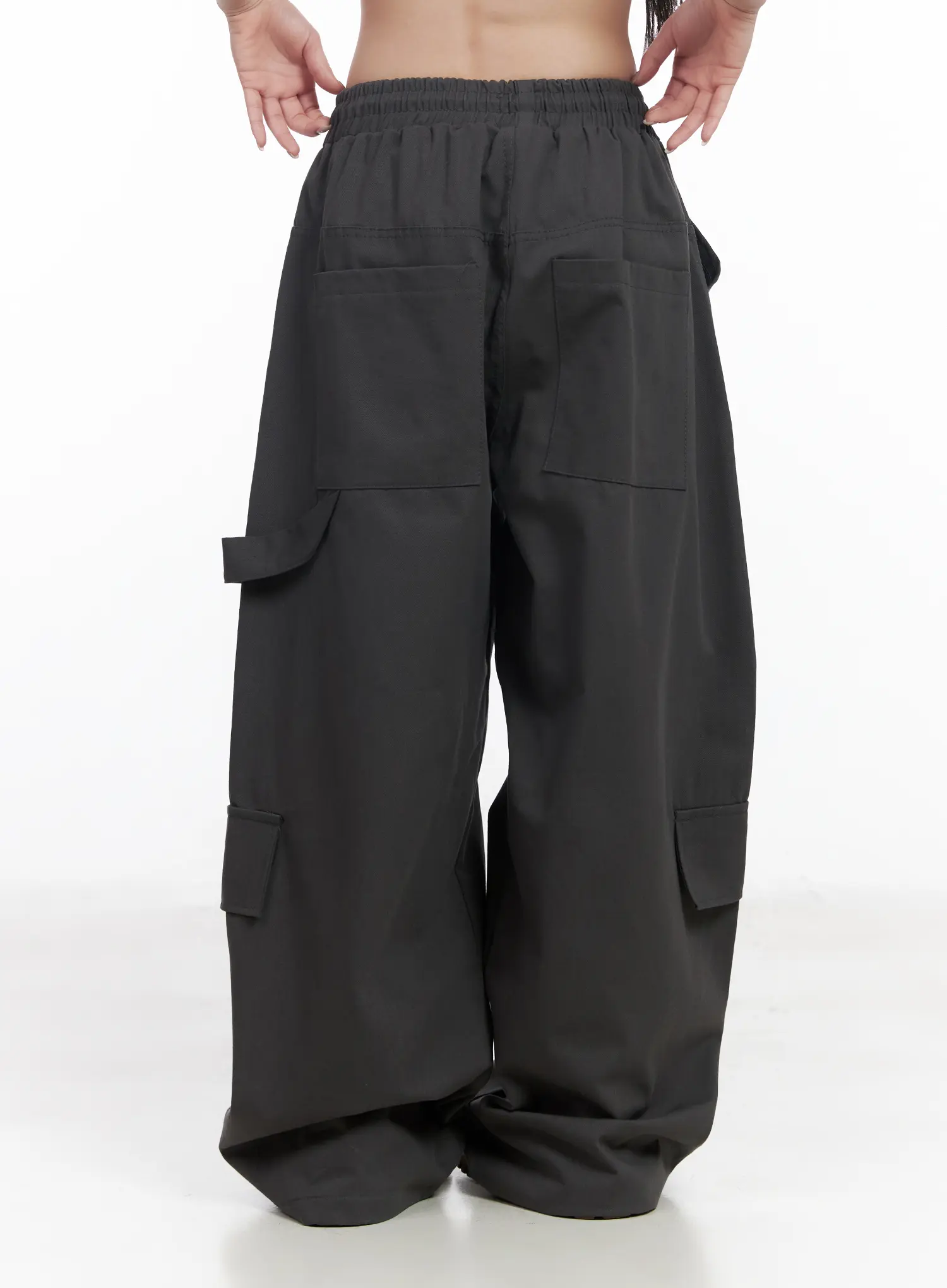Wide Leg Patch Pocket Cargo Pants CF523 - Image 4