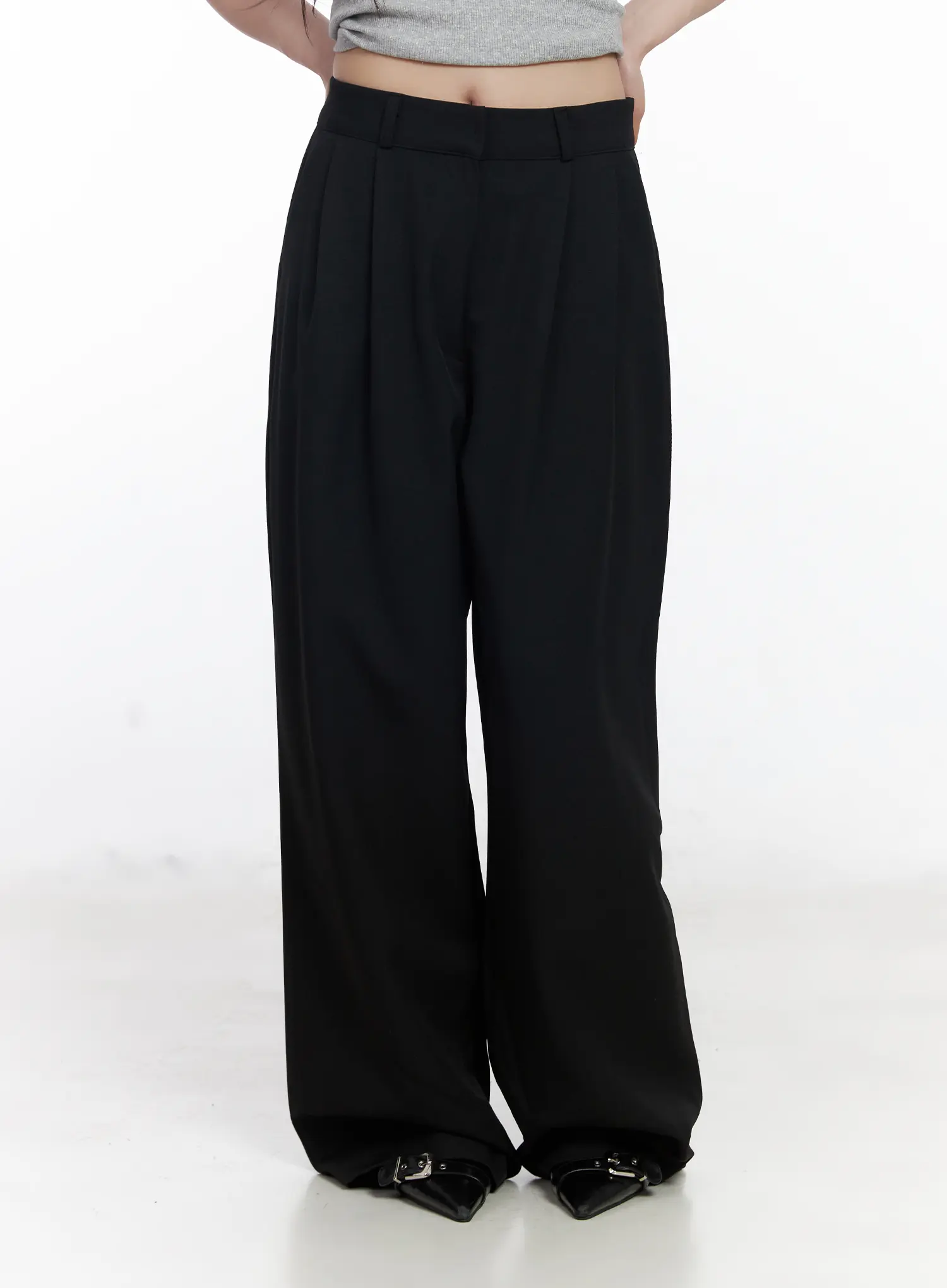 Wide Leg Pin-Tuck Slacks CJ526 - Image 9