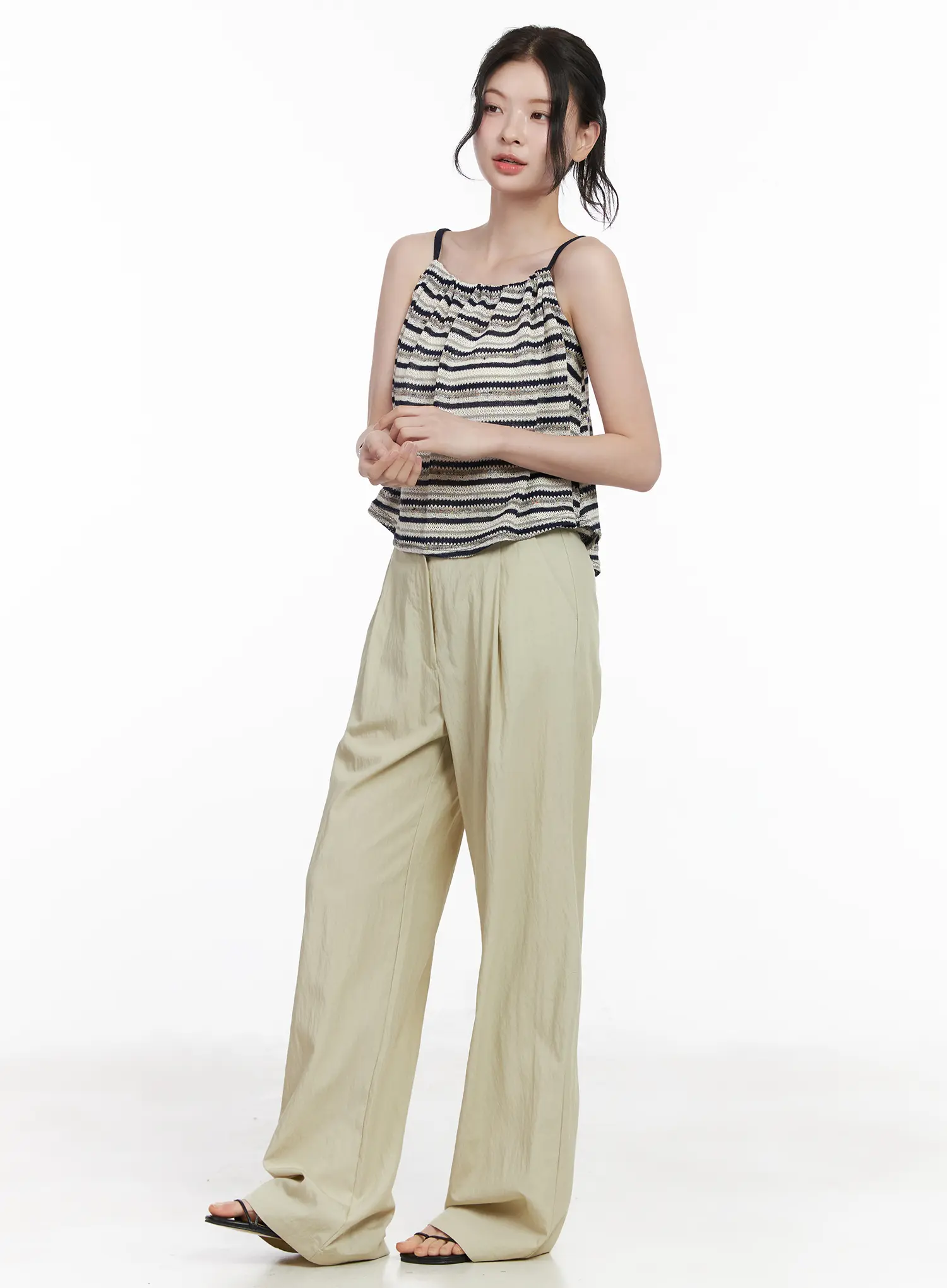 Wide Leg Pintuck Trousers CA509 - Image 5
