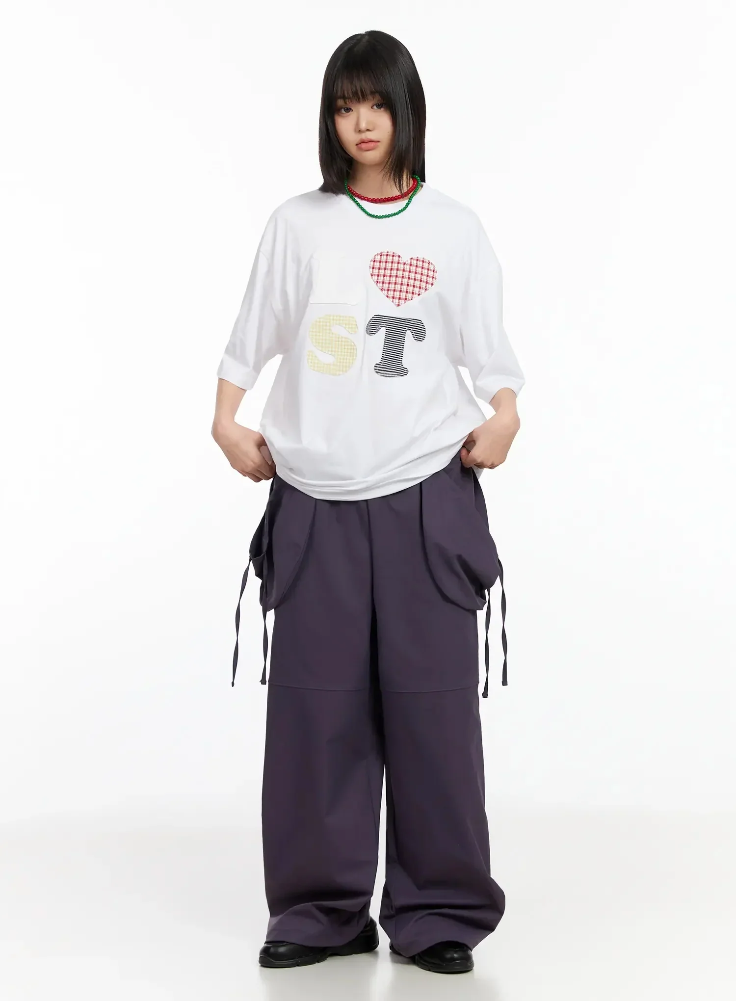 Wide Leg Pocket String Pants IA523 - Image 3