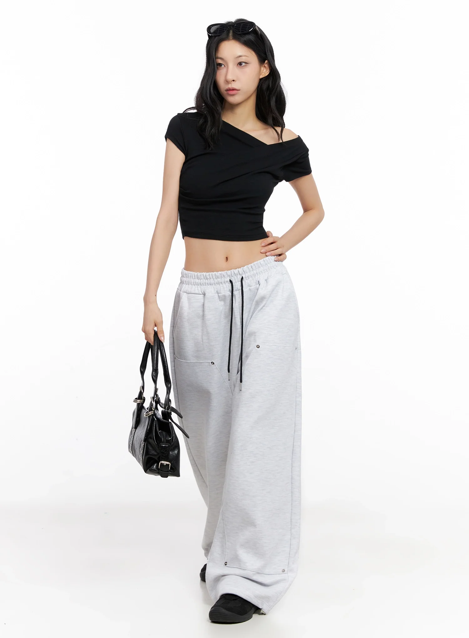 Wide-Leg Stud Accent Sweatpants IG508 - Image 7