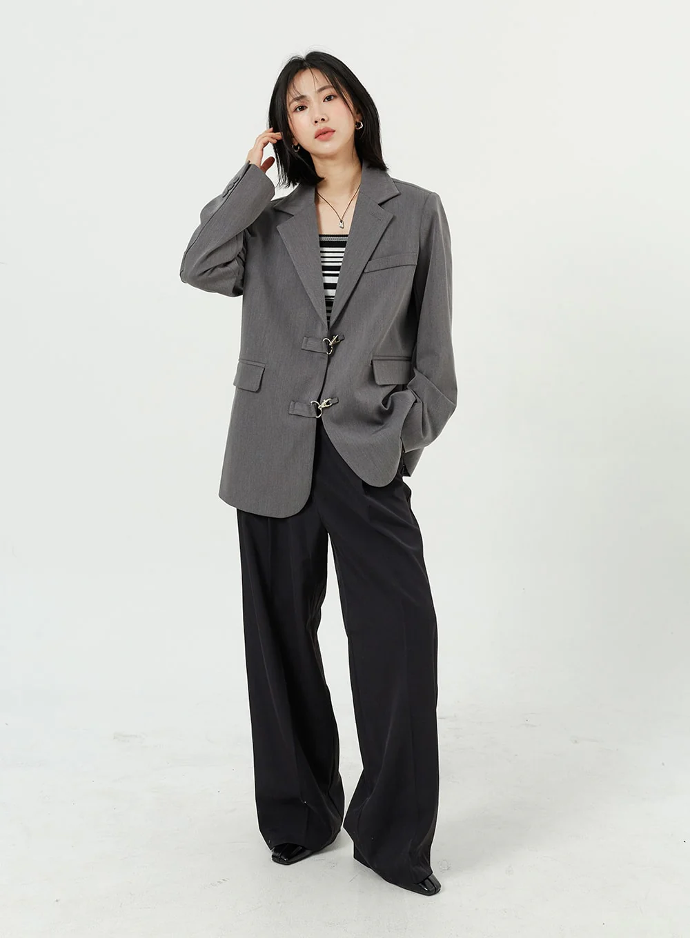 Wide Leg Tailored Pants OM309 - Image 11