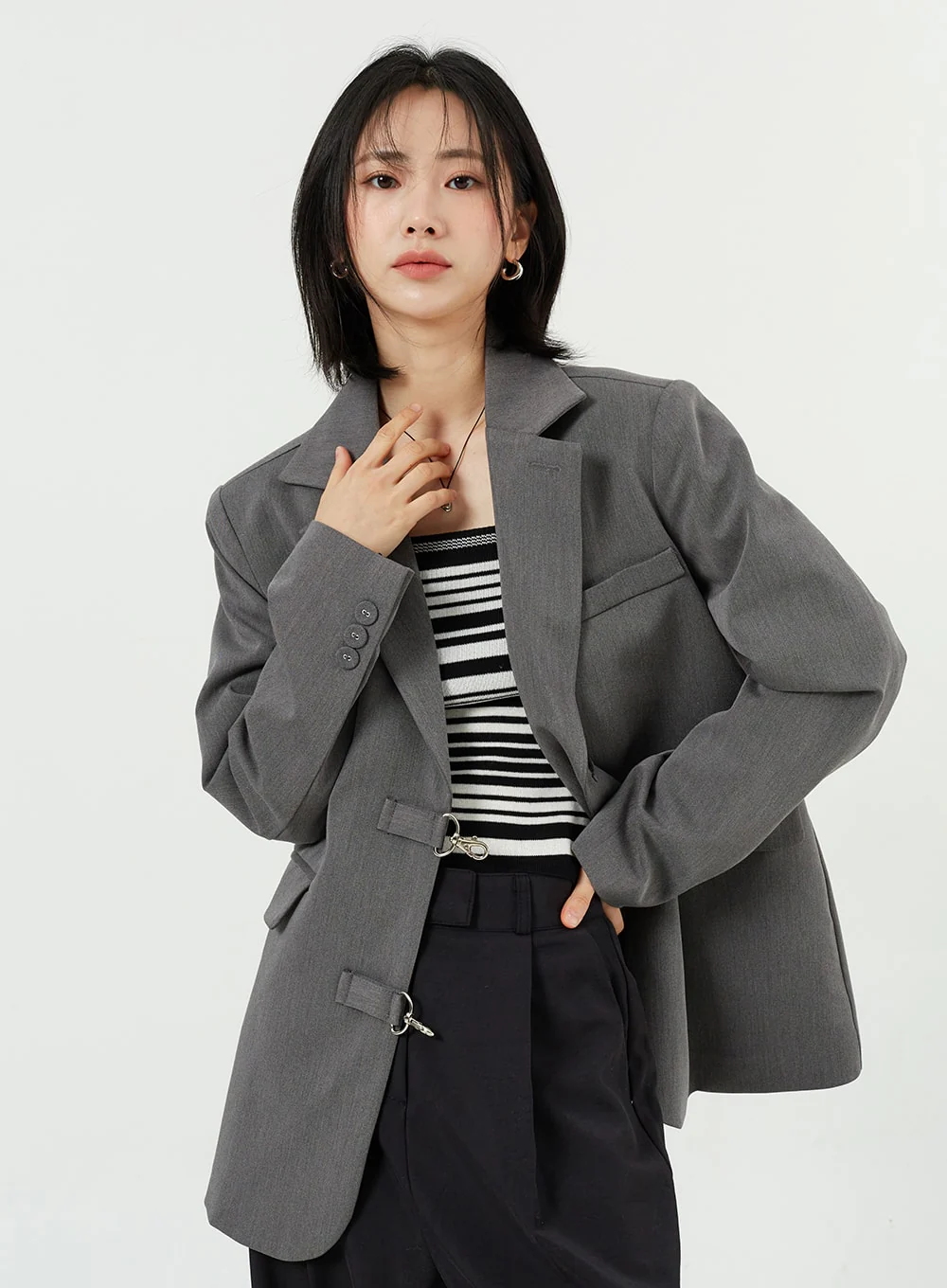 Wide Leg Tailored Pants OM309 - Image 12