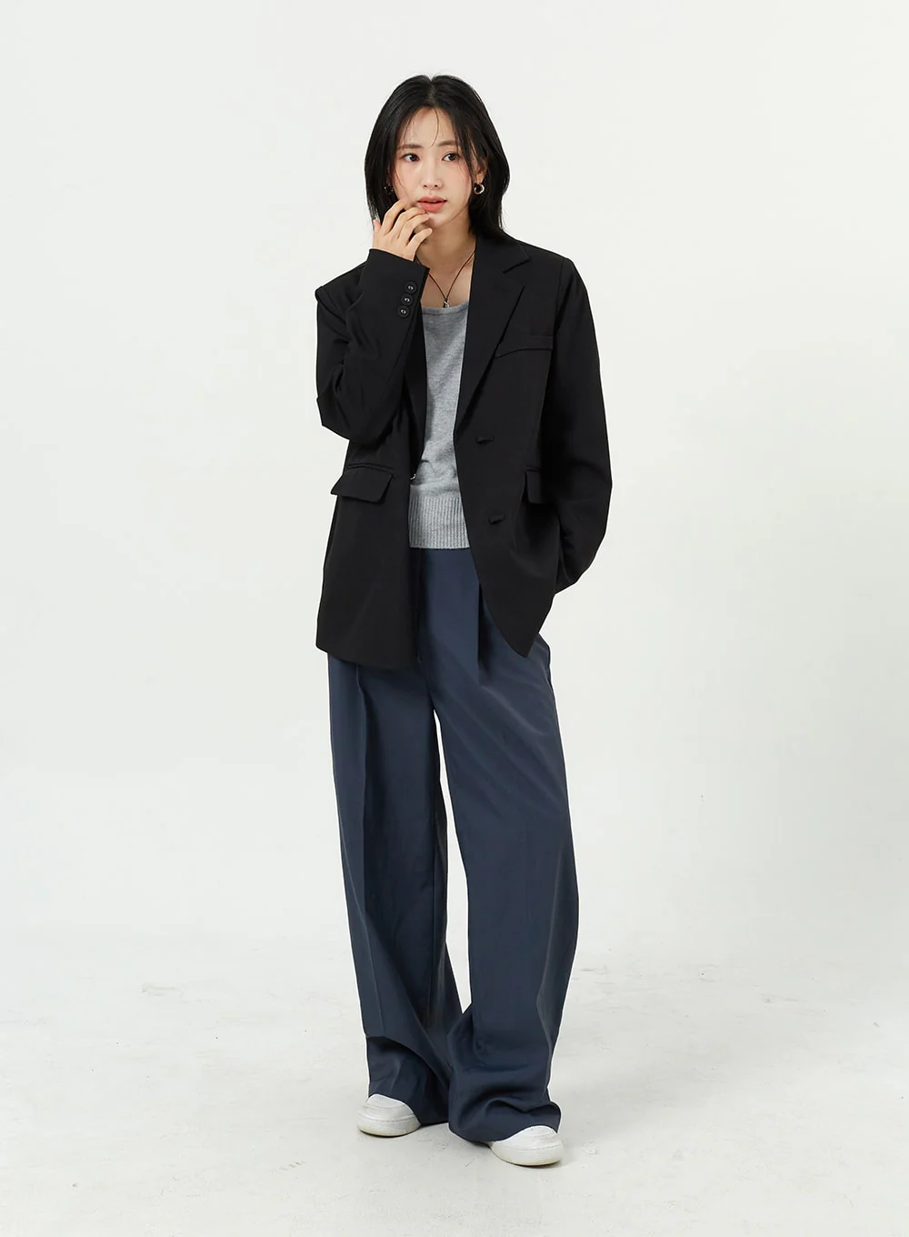 Wide Leg Tailored Pants OM309 - Image 13