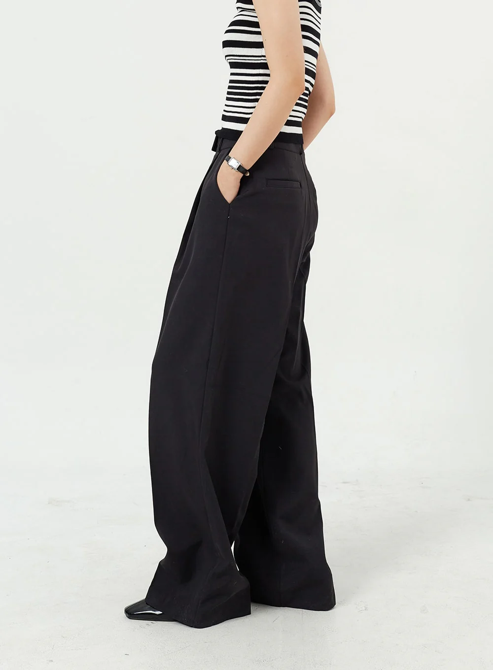 Wide Leg Tailored Pants OM309 - Image 2