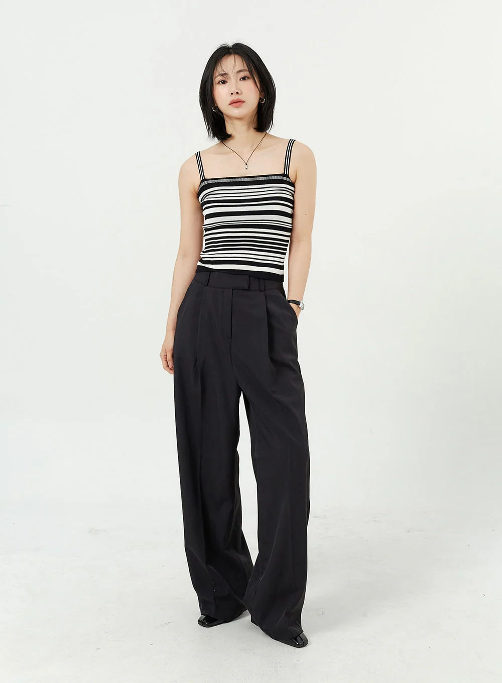 Wide Leg Tailored Pants OM309 - Image 3