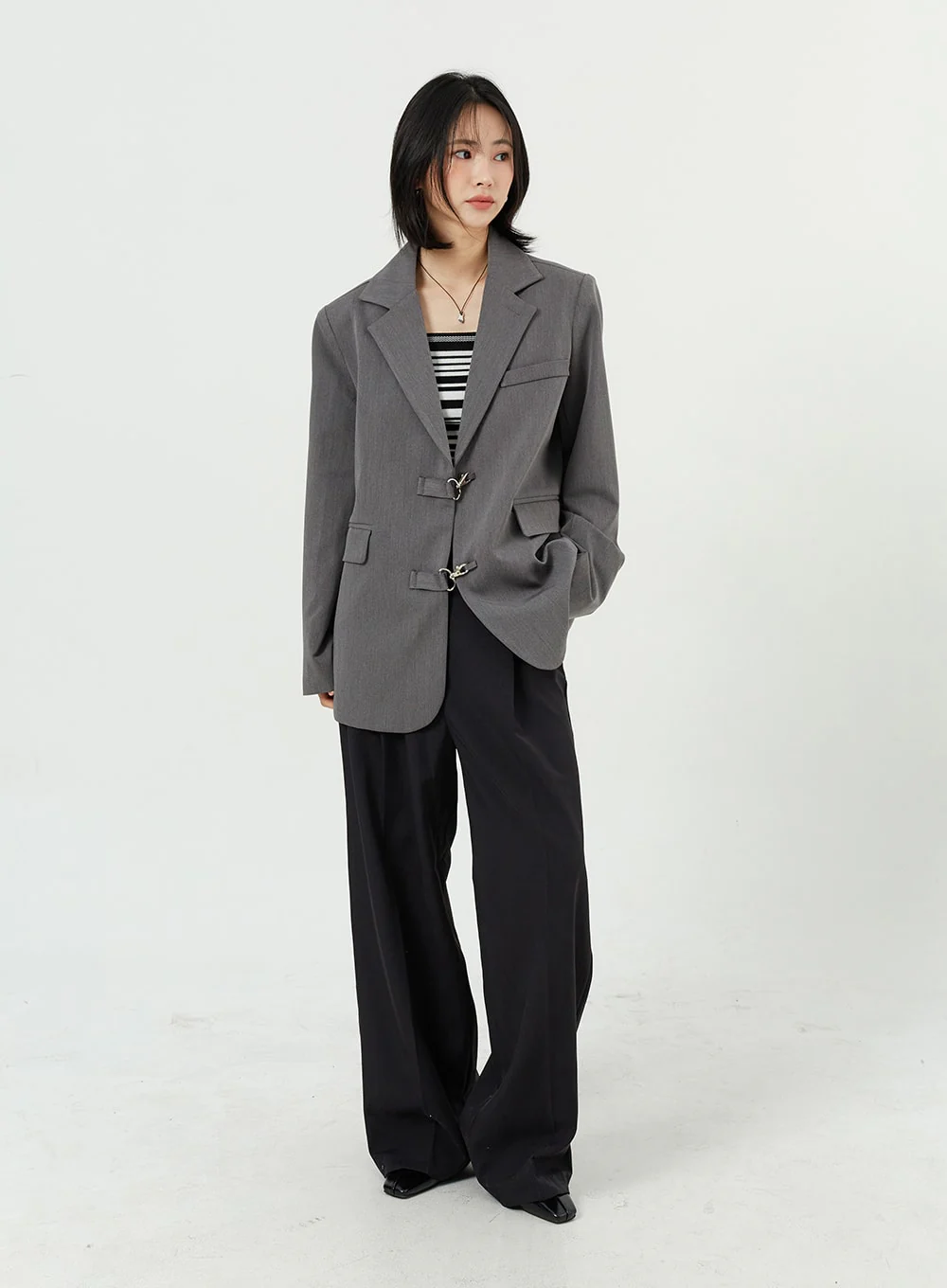 Wide Leg Tailored Pants OM309 - Image 8