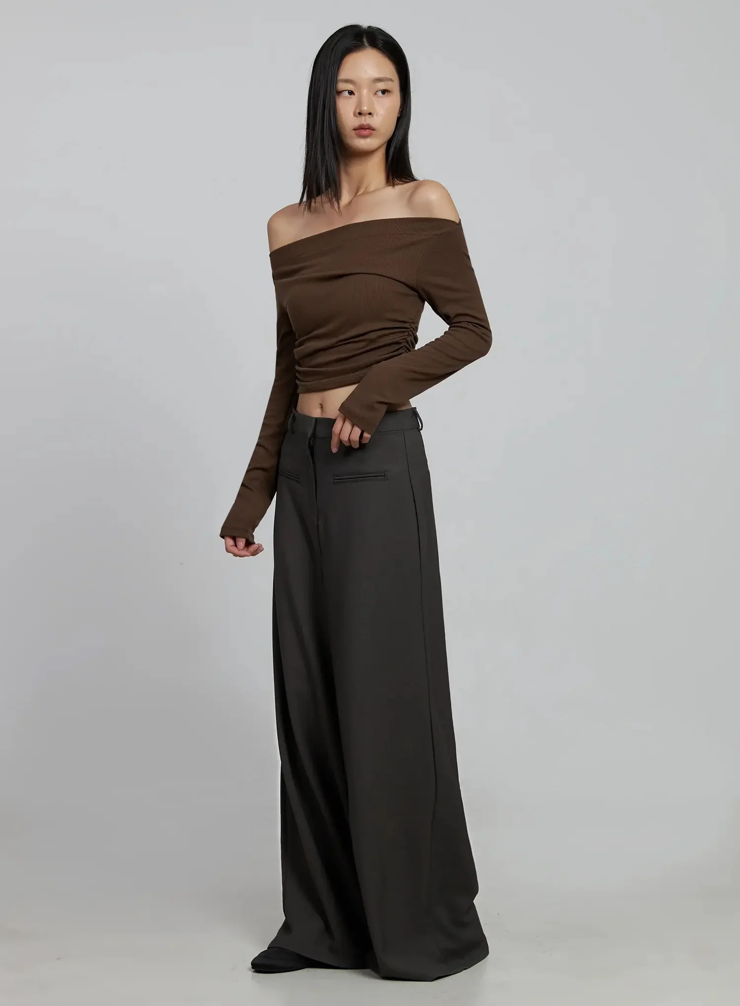 Wide Leg Tailored Trousers IM520 - Image 3