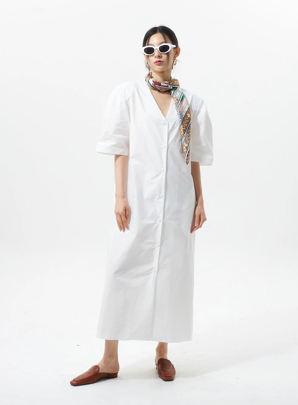 Wide Maxi Shirt Dress IU326