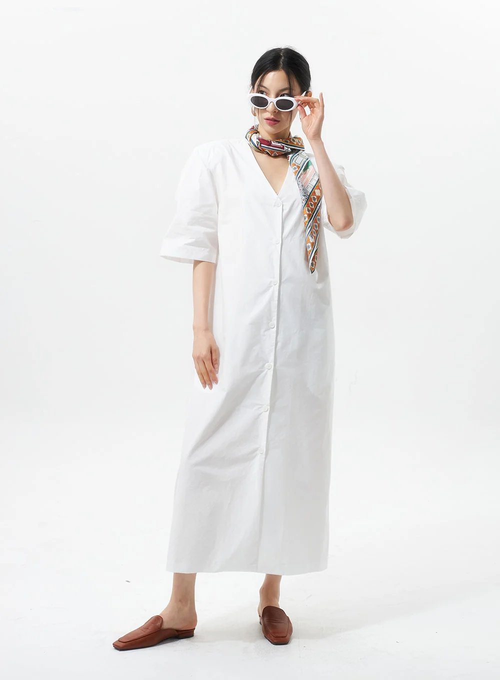 Wide Maxi Shirt Dress IU326 - Image 4