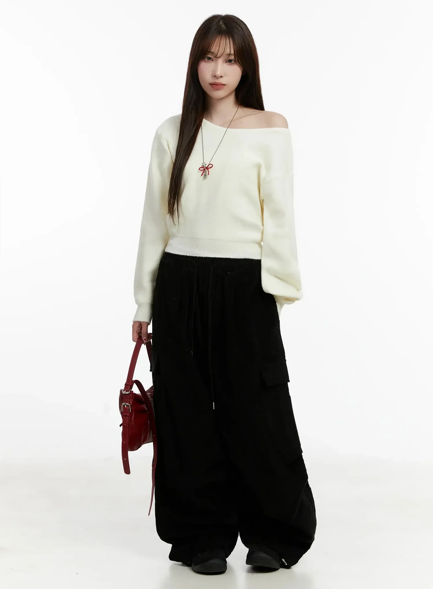 Wide Neck Crop Sweater ID525 - Image 11