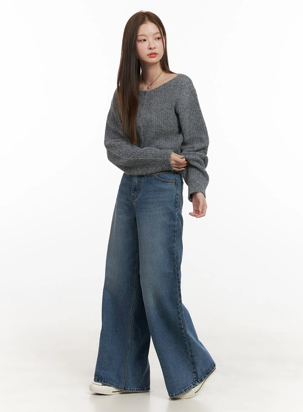Wool Blend Button-Up Crop Sweater OD417 - Image 3