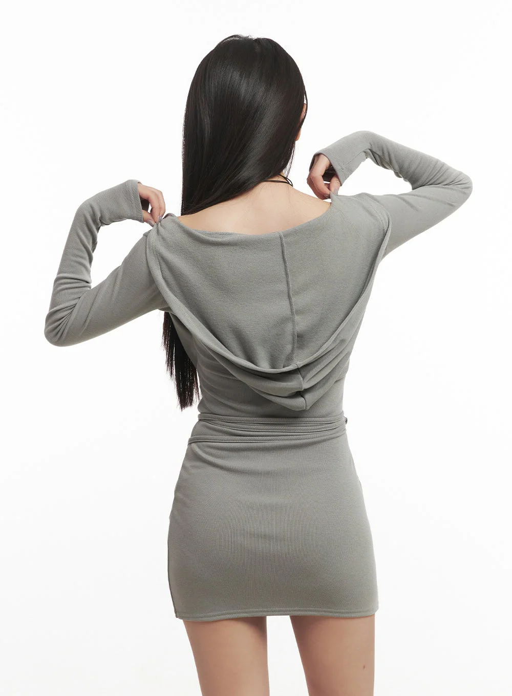 Wrap Hooded Mini Dress CF520 - Image 5