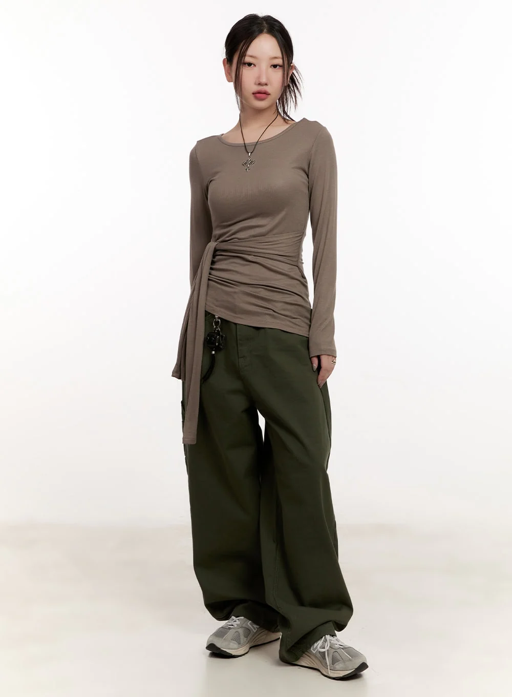 Wrap Tie Long-Sleeve Top CM510 - Image 2