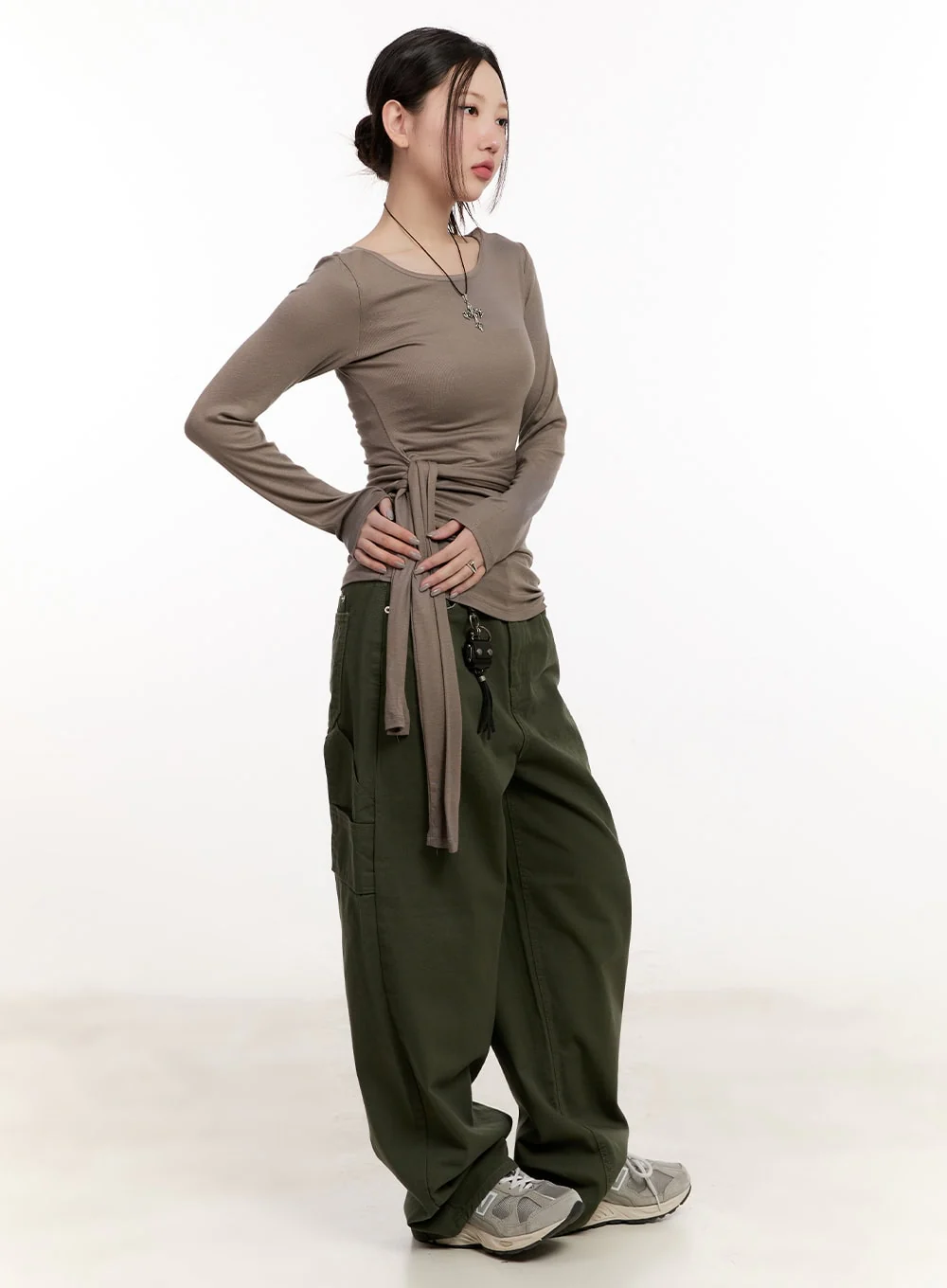 Wrap Tie Long-Sleeve Top CM510 - Image 5