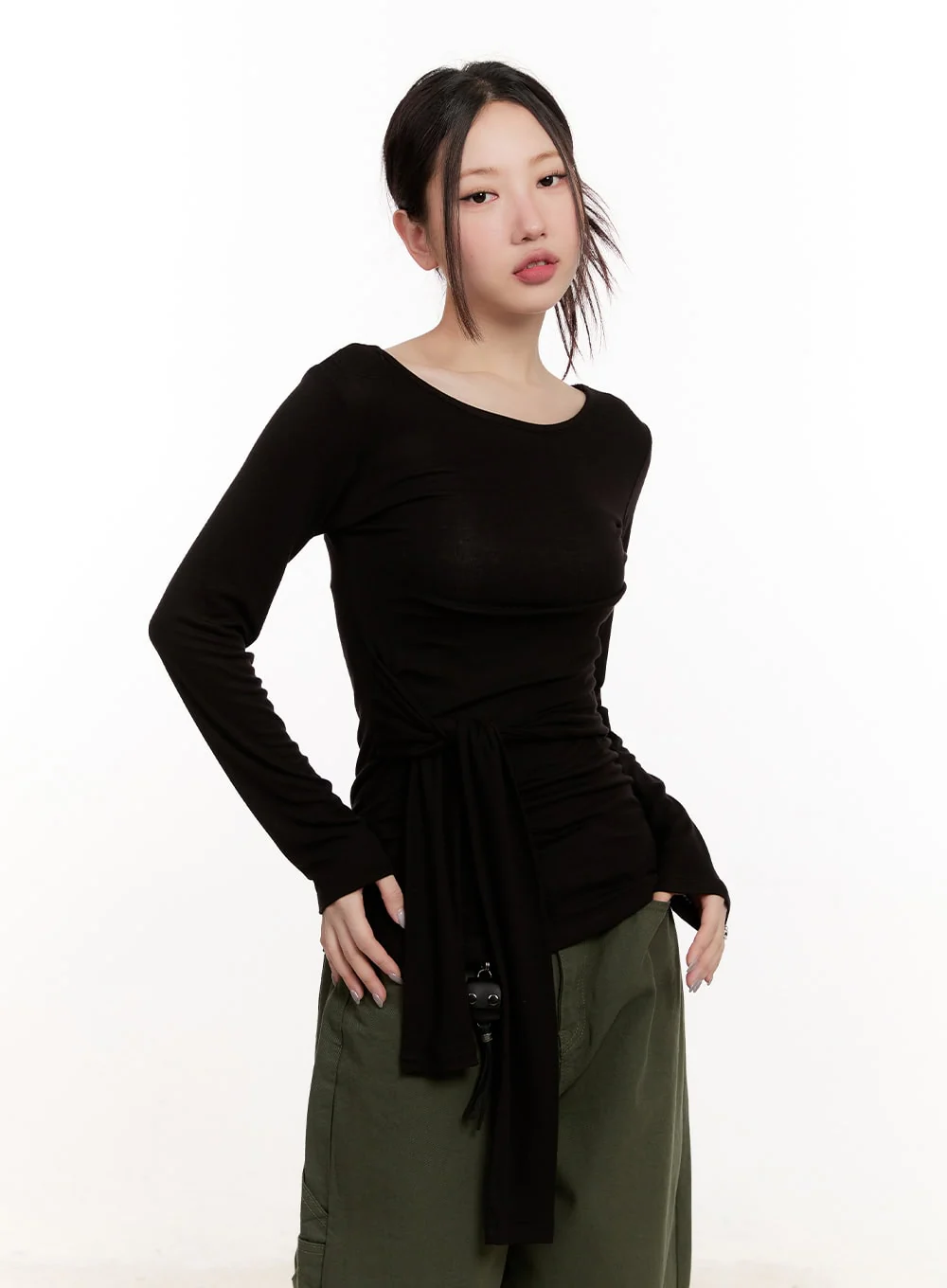 Wrap Tie Long-Sleeve Top CM510 - Image 9