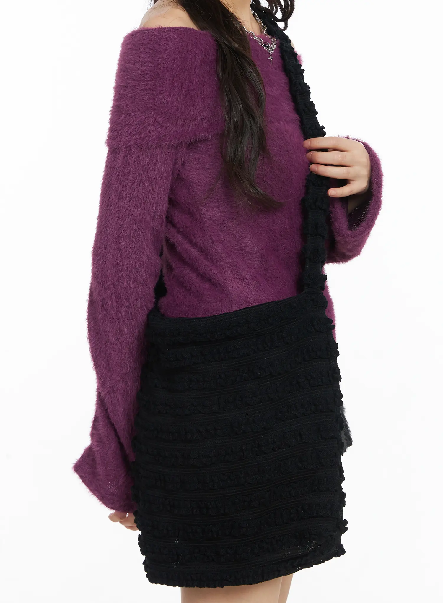 Wrinkled Knit Crossbody Bag CJ501