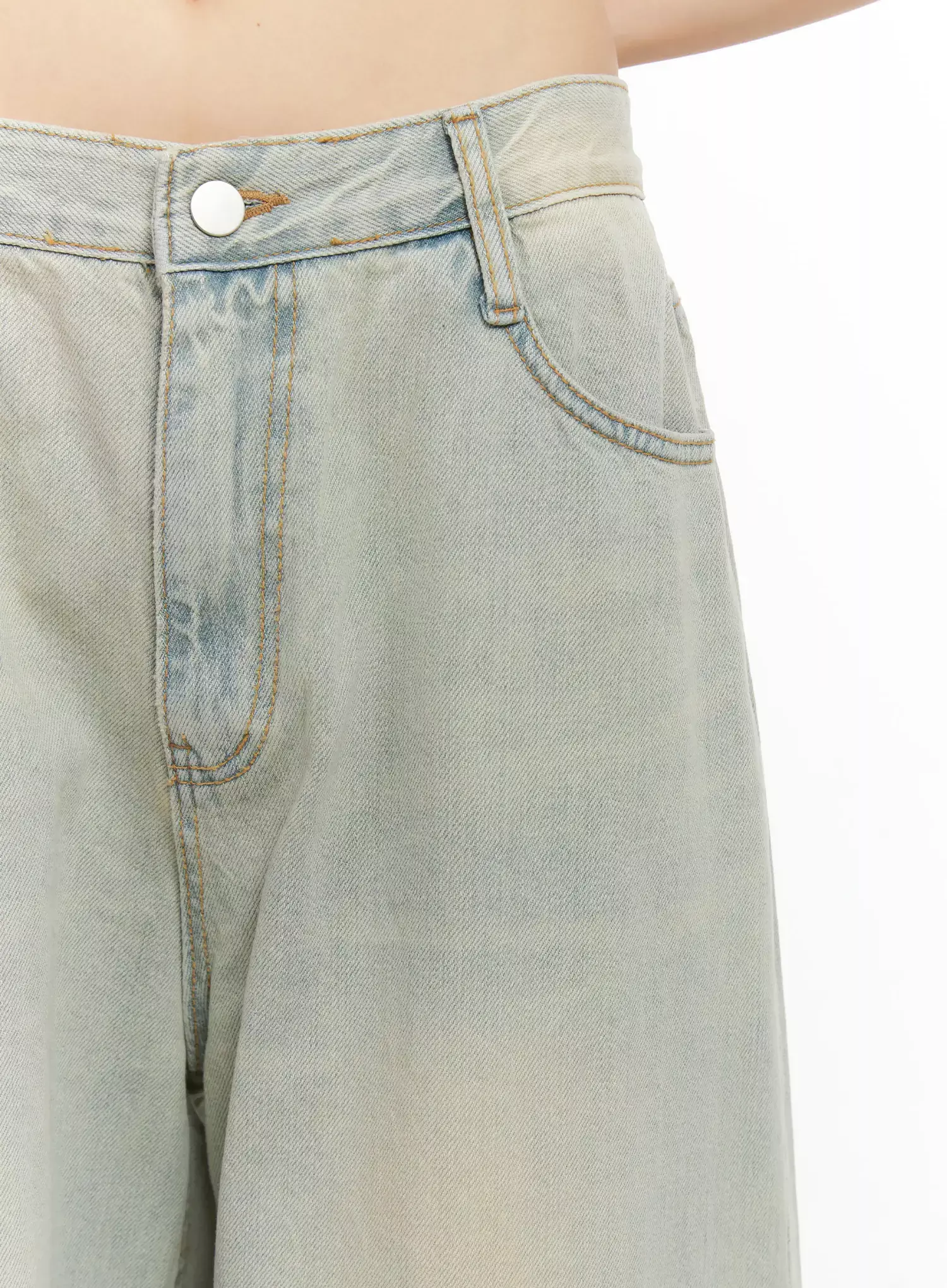 Xiaoting Vintage Style Wide-Leg Denim IL531 - Image 3